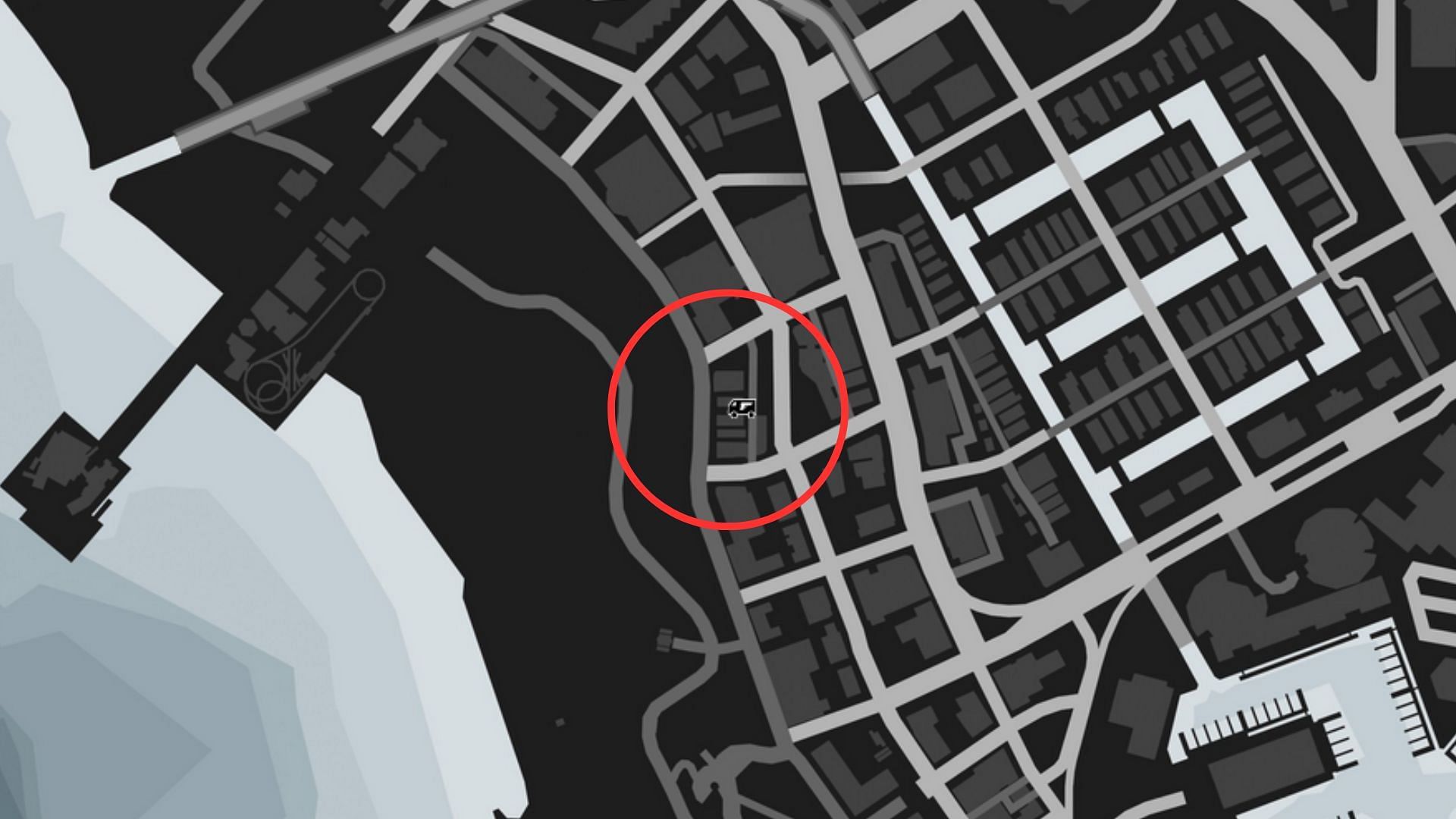 The exact coordinates of the GTA Online Gun Van Location Today (Image via Rockstar Games)